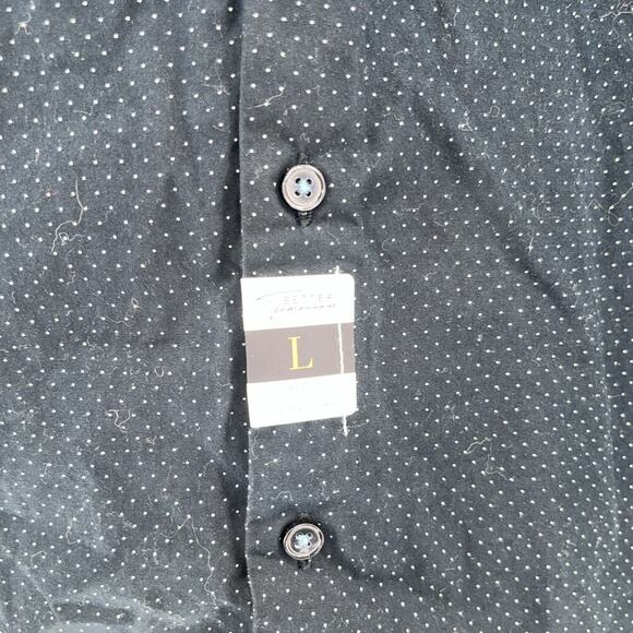 NWT Denim & Flower Navy Blue White Dot Men's Size Large Button Up Long Sleeve - Picture 5 of 8